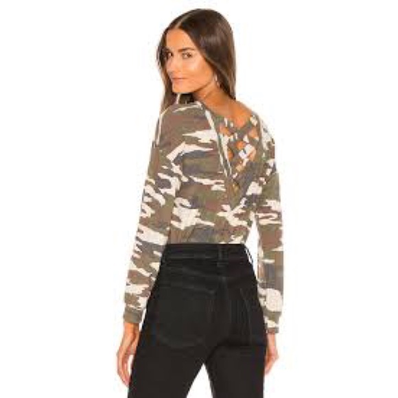 REVOLVE camo lattice back sweater - Picture 2 of 7